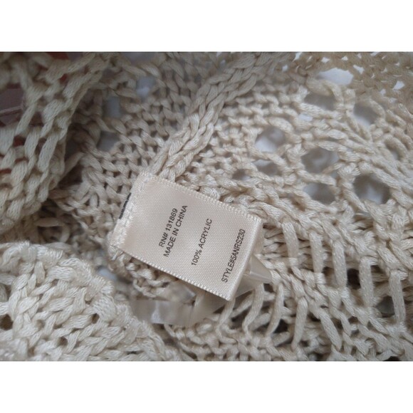 NWT Honey & Sparkle Crochet Tank Top Sz M Beige Tan Hippie Festival Fringe Boho - Picture 5 of 11